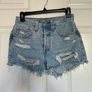 Levi’s distressed denim shorts